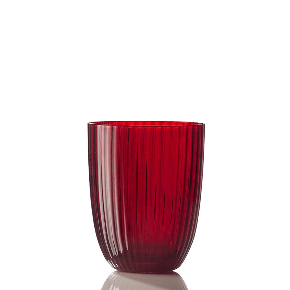 Masonmoretti Water Glass Idra Striped Red Offerta Pasqua