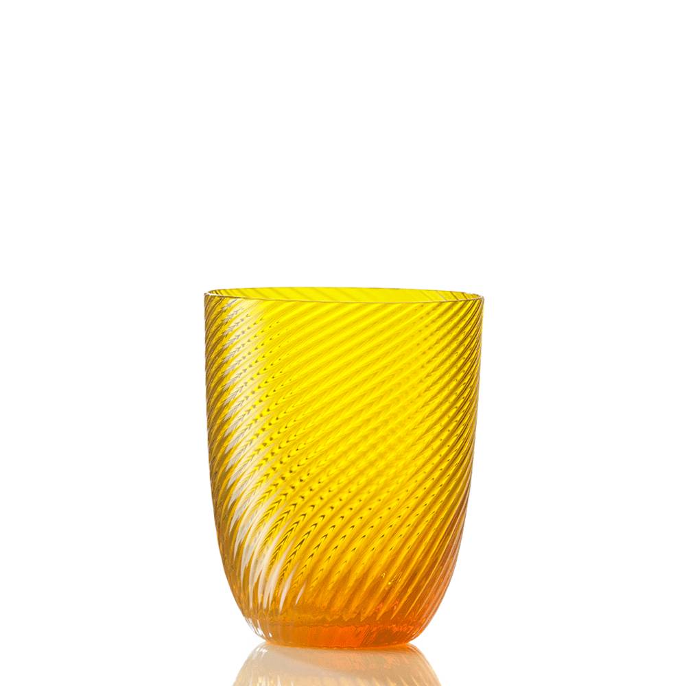 Masonmoretti Water Glass Idra Twisted Striped Yellow Offerte esclusive