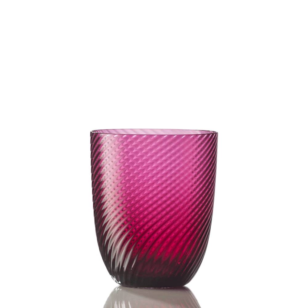 Masonmoretti Water Glass Idra Twisted Striped Ruby Red Offerte stagionali