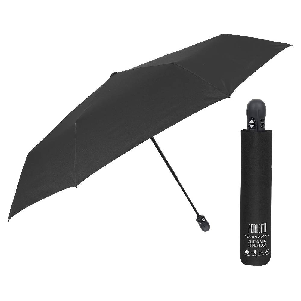 Perletti Ombrello Nero Extra Compatto