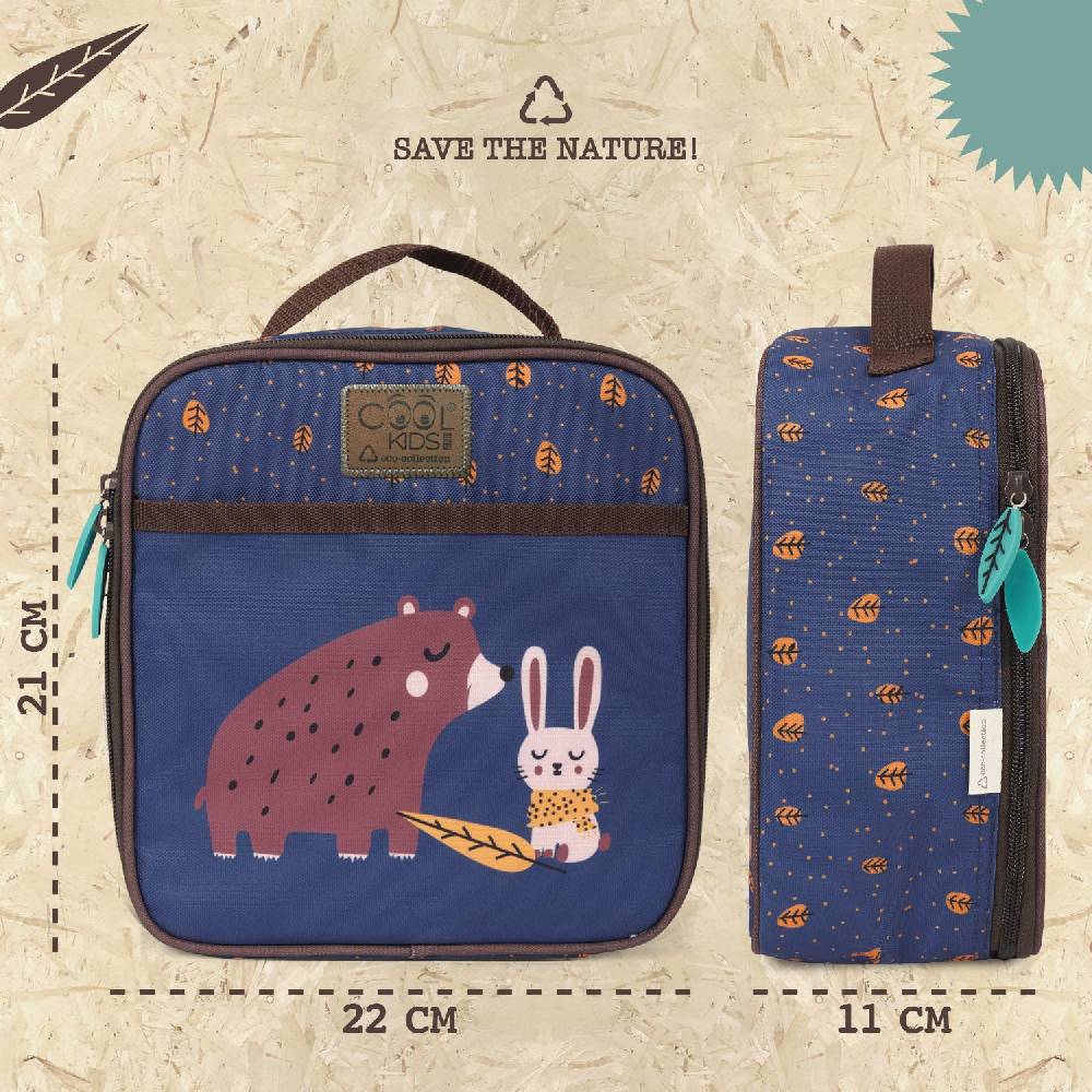Perletti Borsa Pranzo con Orso e Coniglio Moda