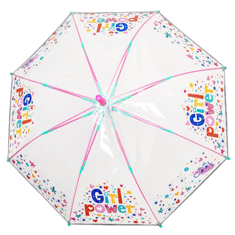 Perletti Ombrello Trasparente Girl Power Automatico Convenienza