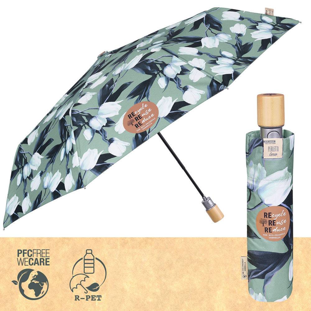 Perletti Ombrello Green Pieghevole Tulipani Sconto