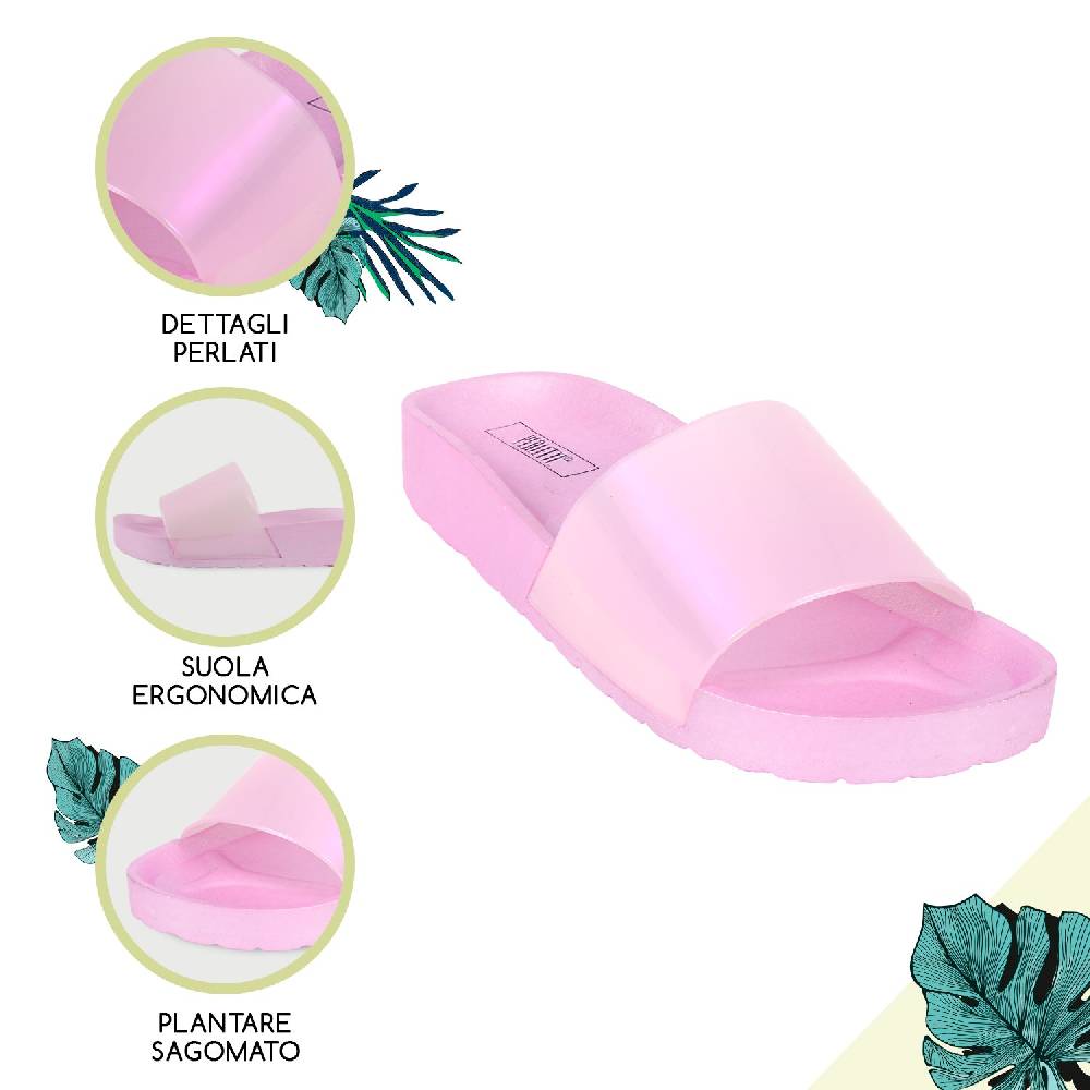 Perletti Ciabatte con Fascia Perlata Moda