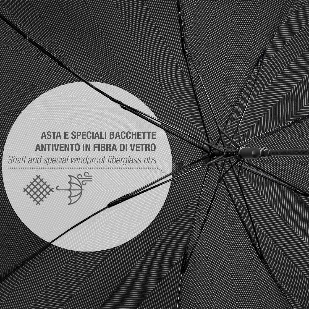 Perletti Ombrello Nero Bordo Catarifrangente Travel Italia