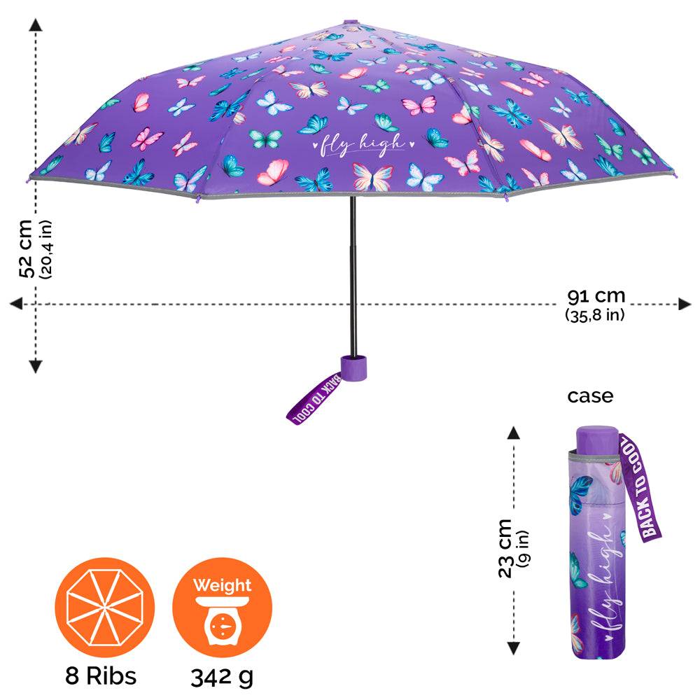 Perletti Ombrello Mini Farfalle Viola 2025