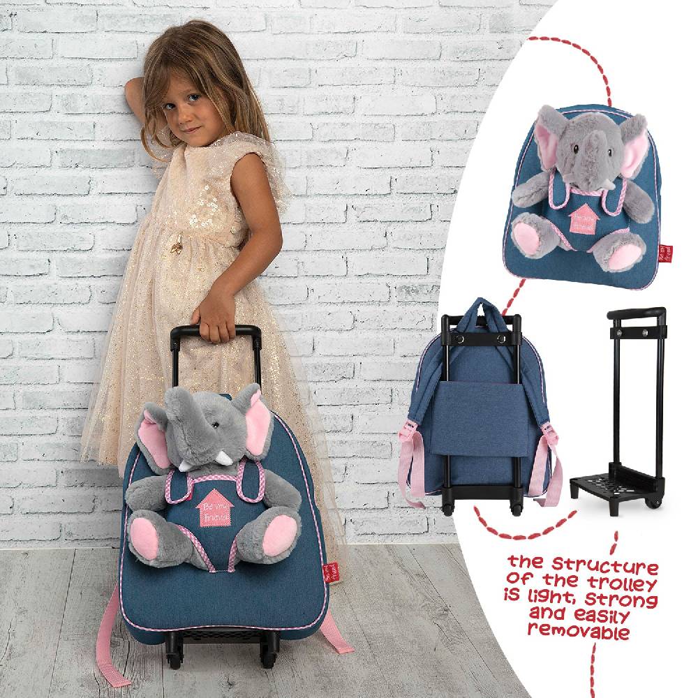 Perletti Trolley in Denim con Peluche Qualità