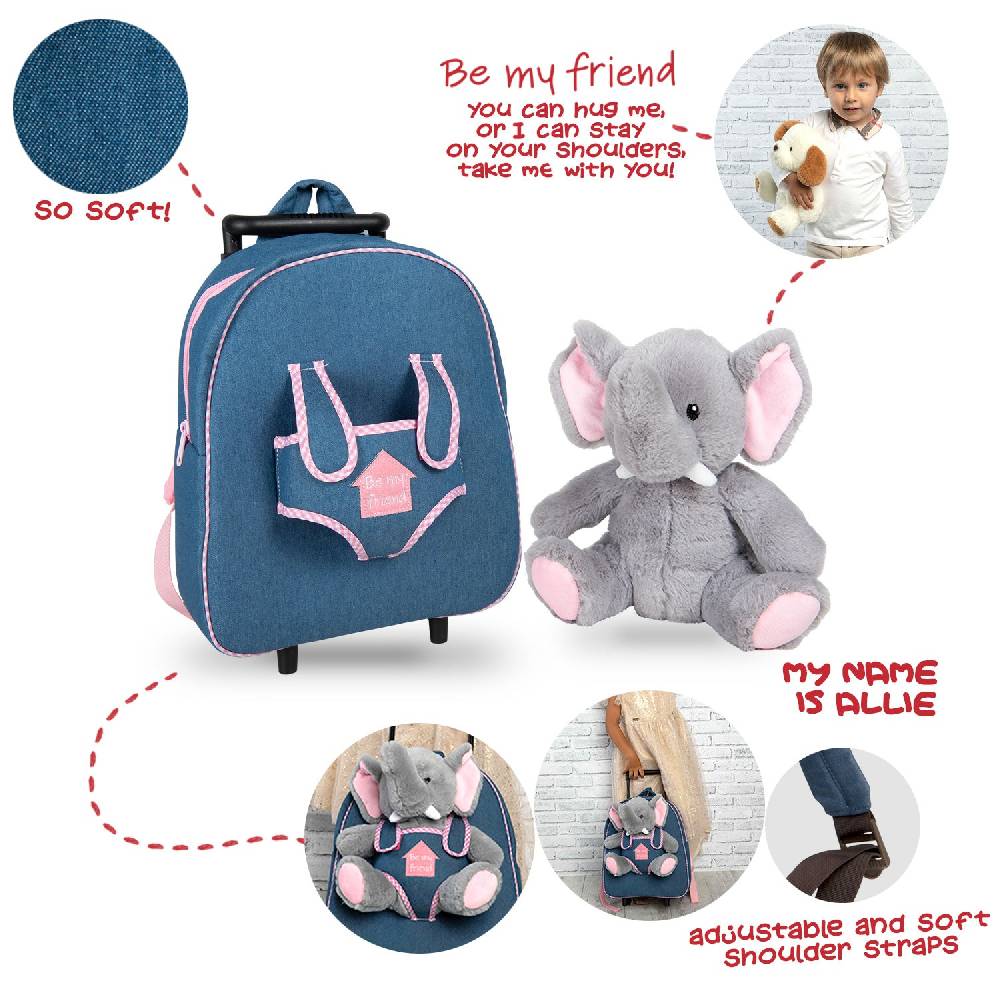 Perletti Trolley in Denim con Peluche Qualità