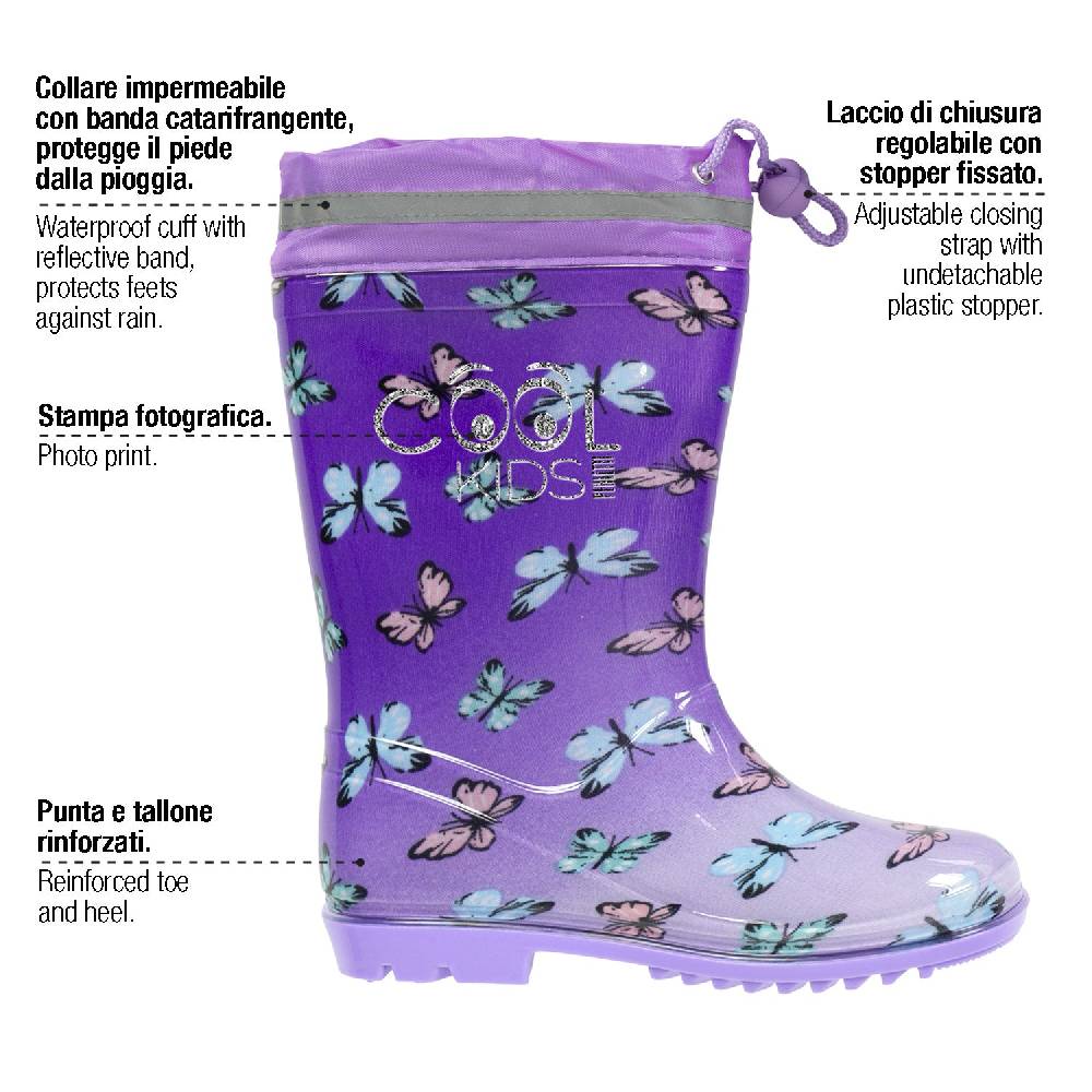 Perletti Stivaletti Farfalle Multicolore Presa