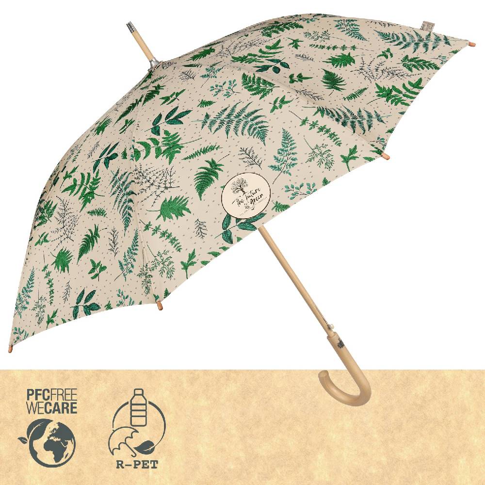 Perletti Ombrello Green Lungo Botanical In Linea