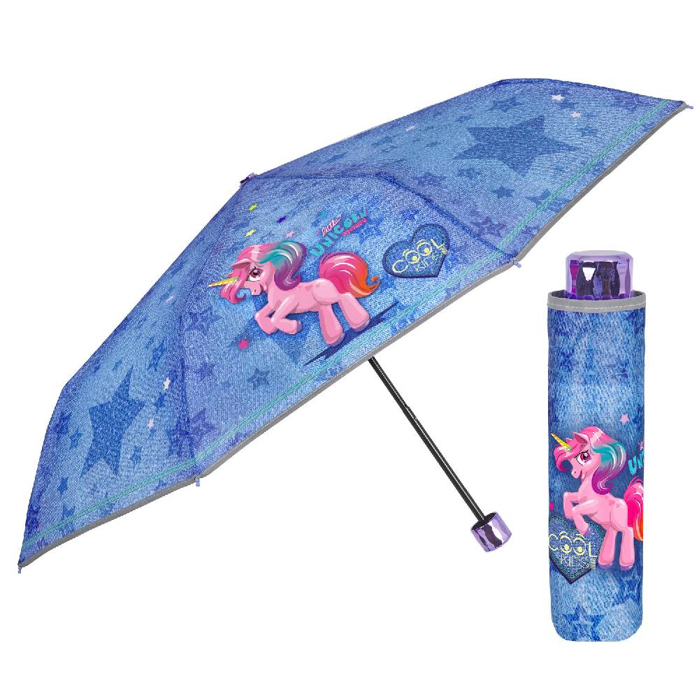 Perletti Ombrello Unicorno Mini Denim