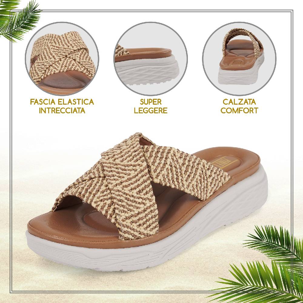 Perletti Ciabatte con Fascia Texture Spedizione Gratuita