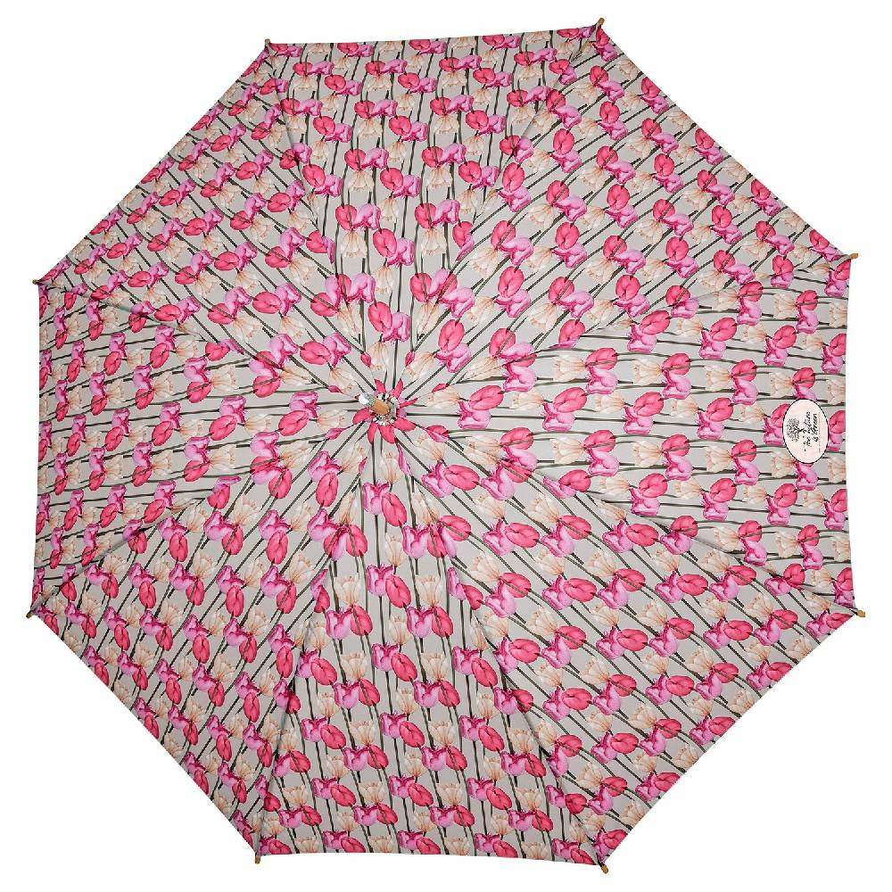 Perletti Ombrello Green Lungo Tulipani Rosa Saldi
