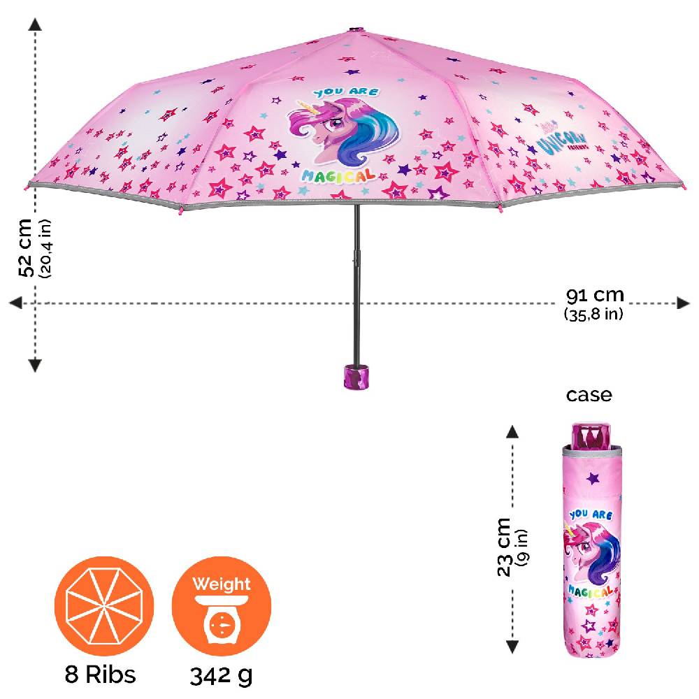 Perletti Ombrello Unicorno Rosa con Stelle Colorate Saldi Di Fabbrica