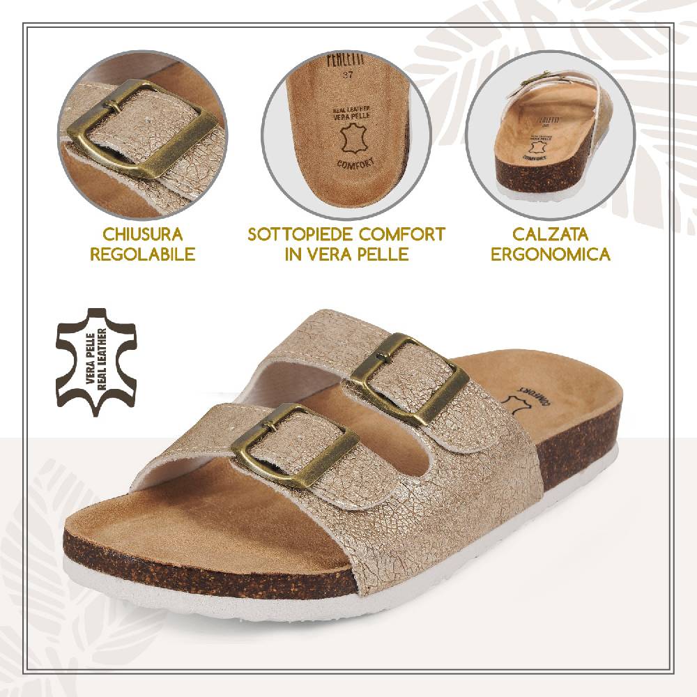 Perletti Ciabatte Comfort Dorate 2025