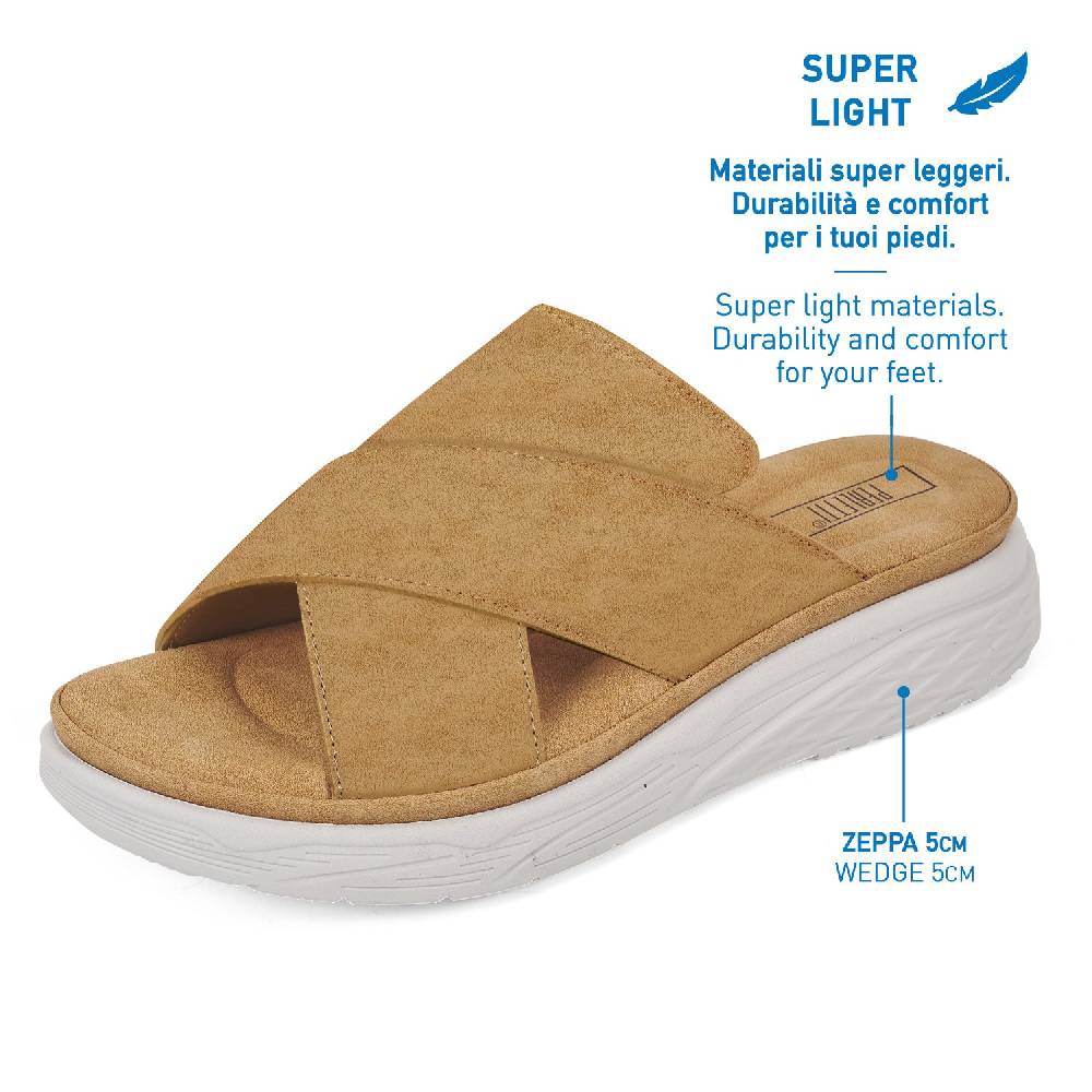 Perletti Sandalo con Fascia Incrociata Beige Nuovo