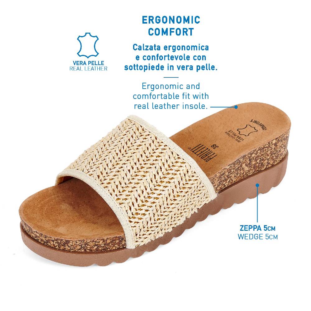 Perletti Zeppe con Fascia in Raffia Grande vendita