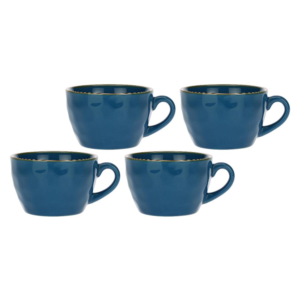 ROSÈ A POIS Set 4 Tazze Colazione Concerto Blu Avio Negozi Online