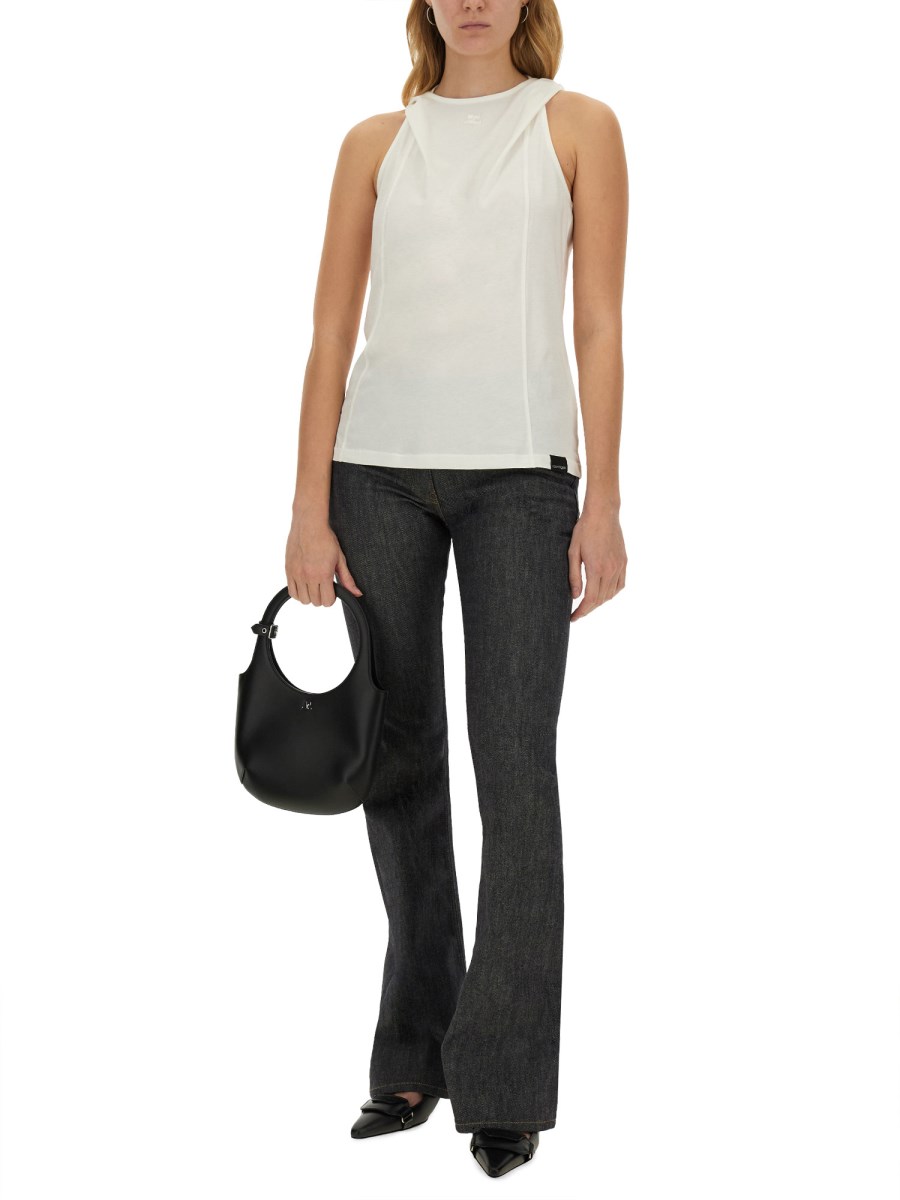 COURREGES TOP IN JERSEY DI COTONE CON LOGO Promozione