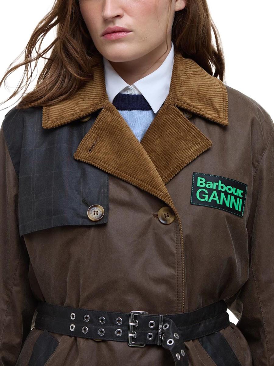BARBOUR X GANNI TRENCH IN COTONE CERATO BARBOUR X GANNI Pezzi Unici