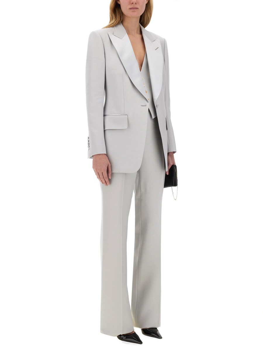 TOM FORD GILET IN LANA DI SETA BARATHEA Sostegno trimestrale