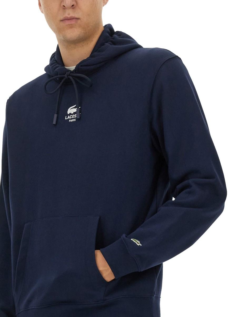 LACOSTE FELPA IN COTONE CON LOGO Nuovo