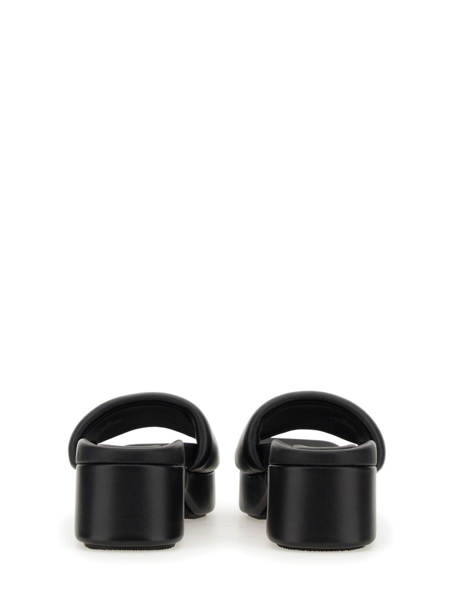 ALEXANDER WANG SANDALO CON LOGO E PLATEAU IN PELLE Sconto