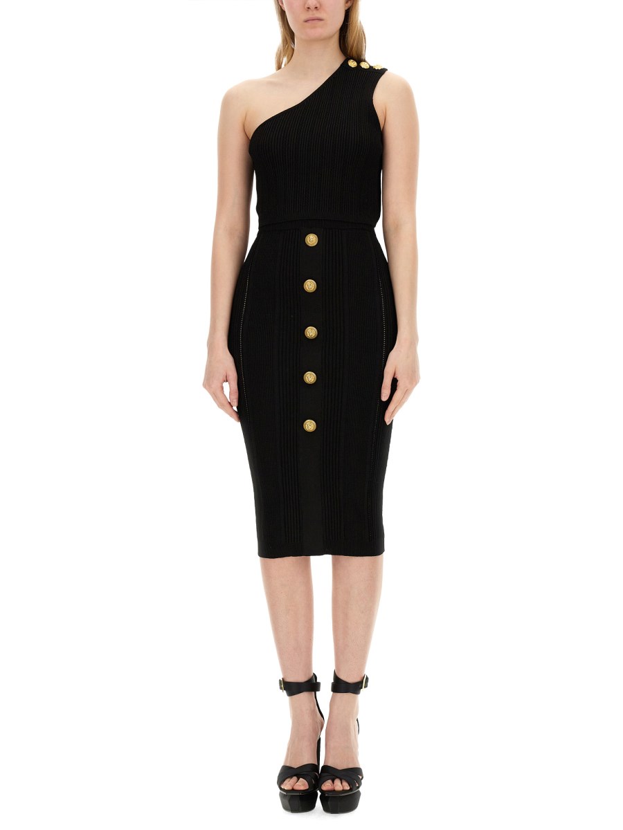 BALMAIN TOP MONOSPALLA IN VISCOSA In Saldo