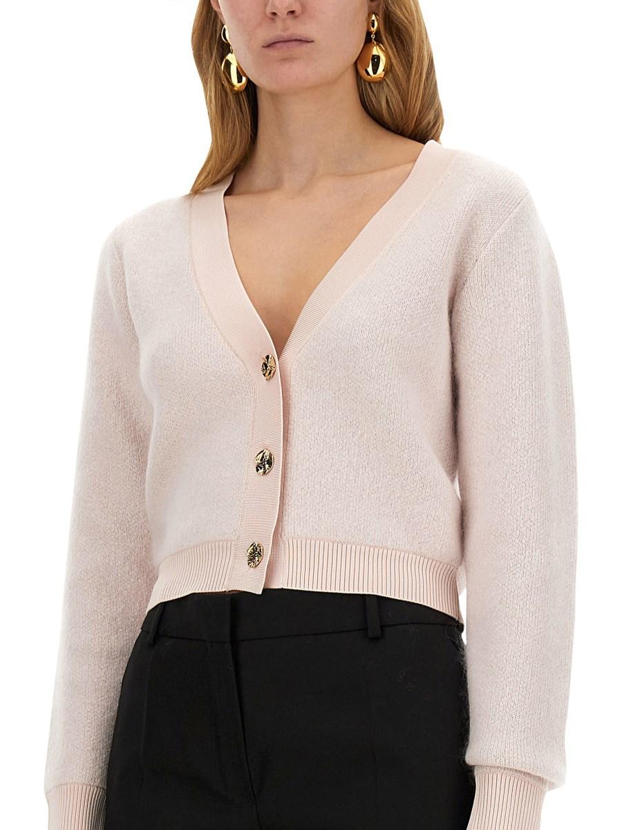 NINA RICCI CARDIGAN IN MOHAIR CON SCOLLO A V Convenienza