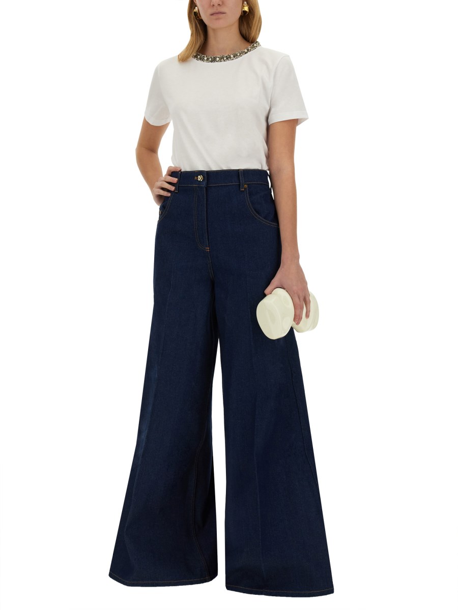 NINA RICCI T-SHIRT CON COLLO RICAMATO Offerta