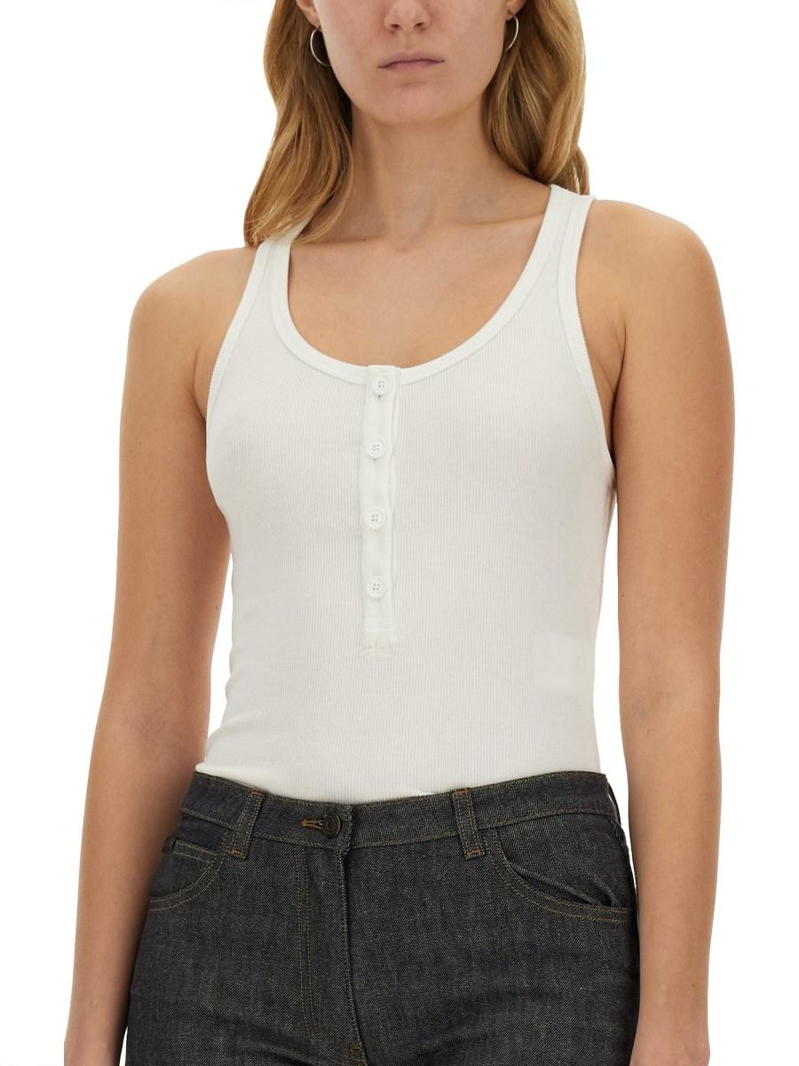 COURREGES TANK TOP RIB 90'S Vendita Calda