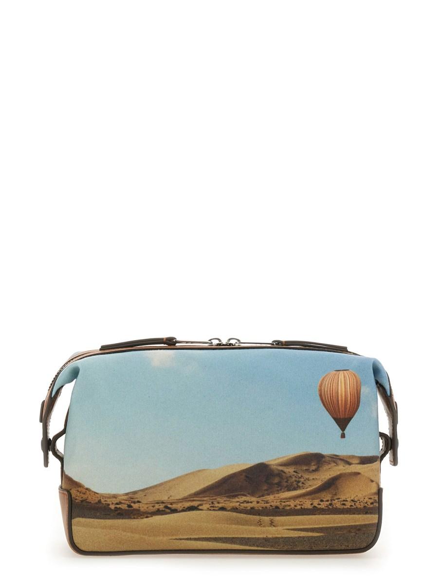 PAUL SMITH BEAUTY CASE CON STAMPA SIGNATURE STRIPE BALLOON IN TELA Promozione Limitata