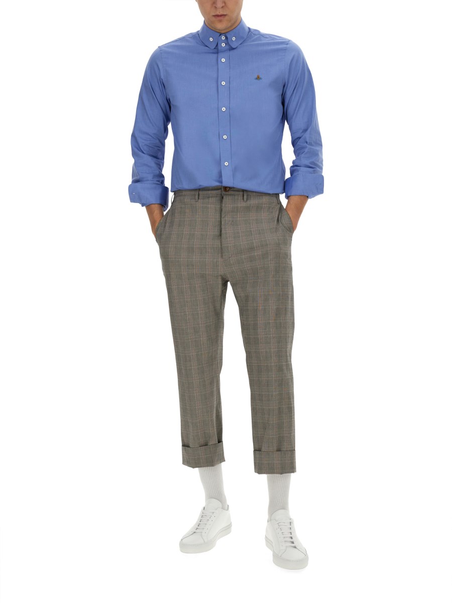 VIVIENNE WESTWOOD CAMICIA KRALL BUTTON DOWN IN COTONE Vendita Economica