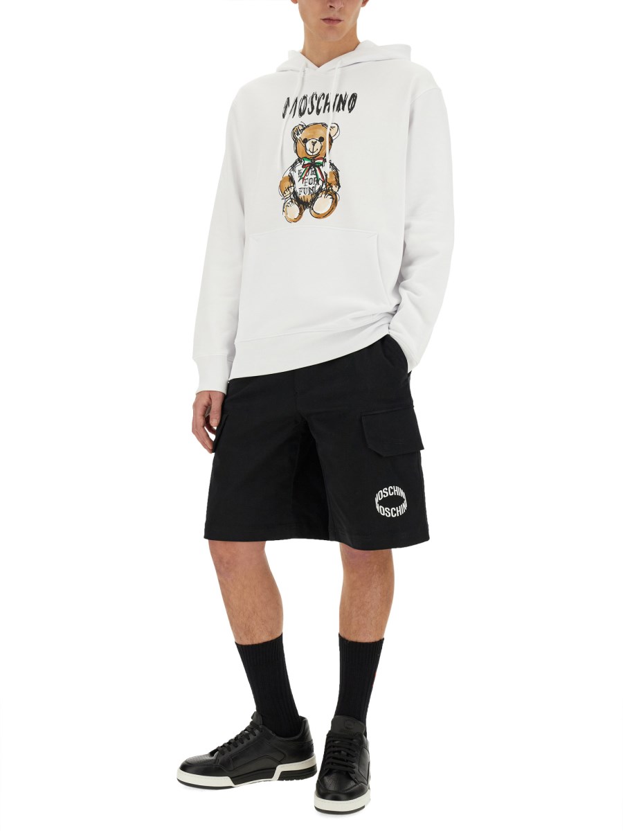 MOSCHINO FELPA IN COTONE CON STAMPA TEDDY 2025