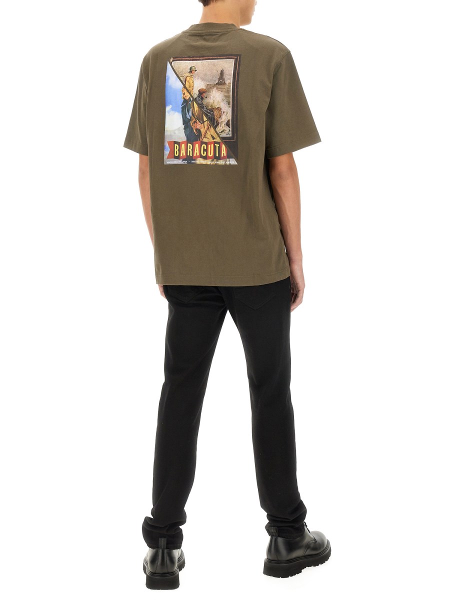 BARACUTA X BARBOUR T-SHIRT IN JERSEY CON LOGO Sottocosto