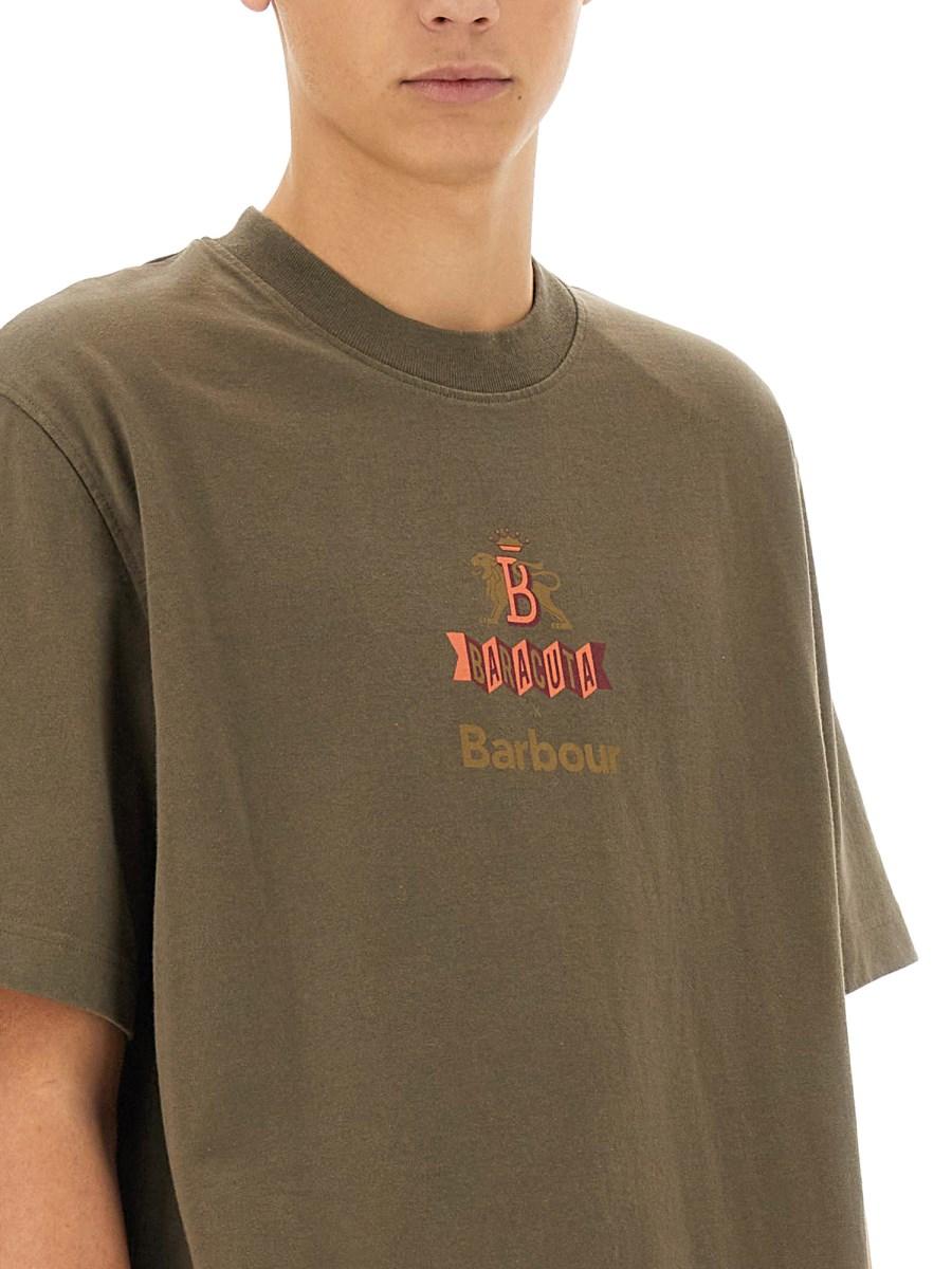 BARACUTA X BARBOUR T-SHIRT IN JERSEY CON LOGO Sottocosto