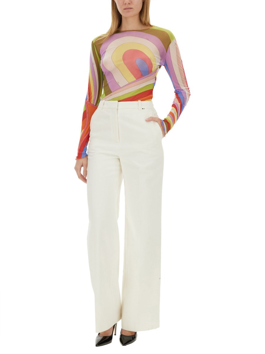 PUCCI T-SHIRT IN TULLE CON STAMPA IRIDE Sconto