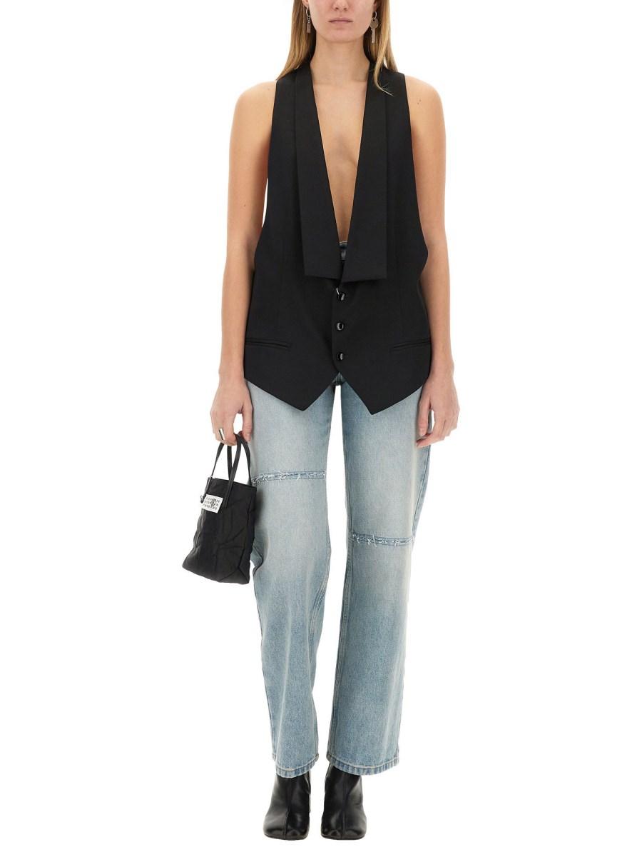 MM6 MAISON MARGIELA GILET MONOPETTO IN TWILL Italia