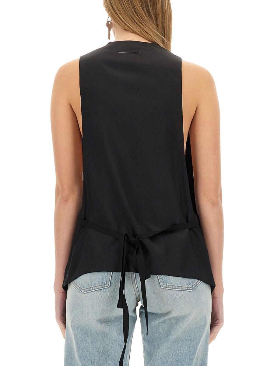 MM6 MAISON MARGIELA GILET MONOPETTO IN TWILL Italia