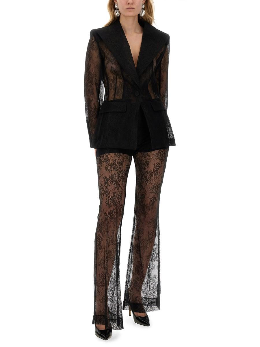 NINA RICCI PANTALONE SVASATO IN PIZZO CHANTILLY Spedizione Gratuita
