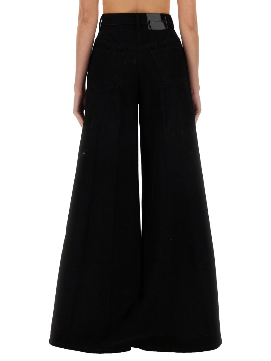 NINA RICCI PANTALONE SVASATO IN DENIM Negozi Online
