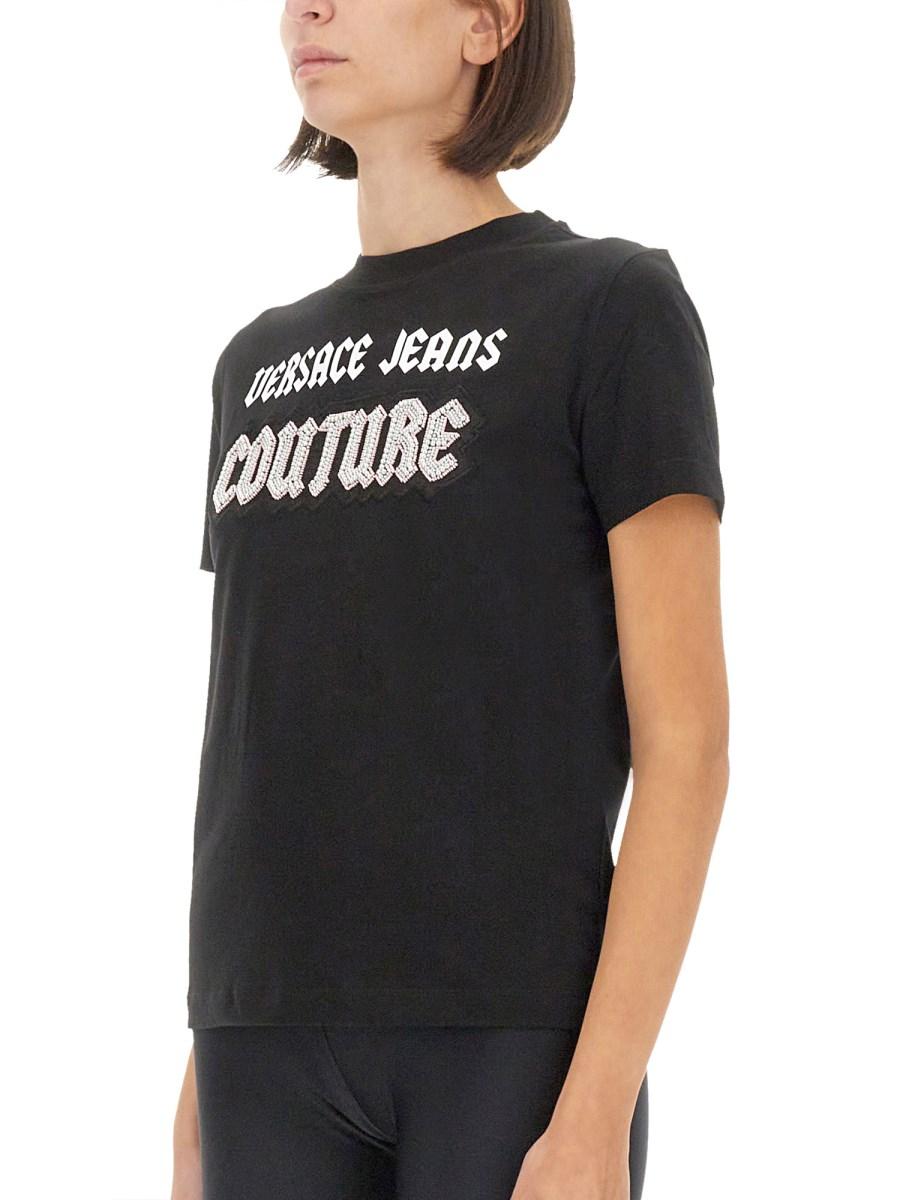 VERSACE JEANS COUTURE T-SHIRT IN COTONE CON LOGO In Linea