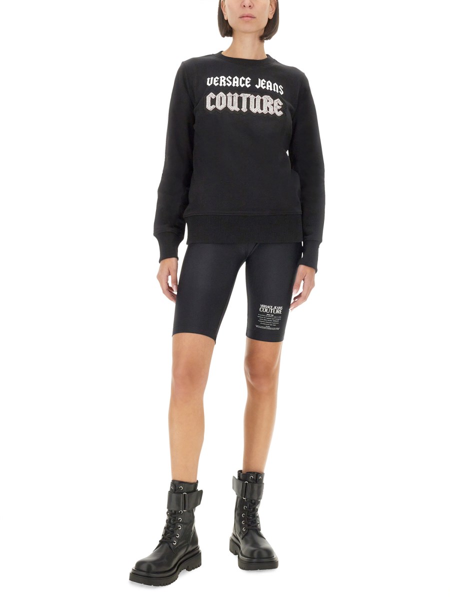 VERSACE JEANS COUTURE BERMUDA CICLISTA CON LOGO Nuovo