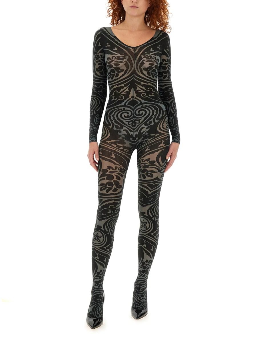 ETRO X WOLFORD BODYSUIT ETRO X WOLFORD IN NYLON CON MOTIVO PAISLEY TATTOO Consegna Veloce
