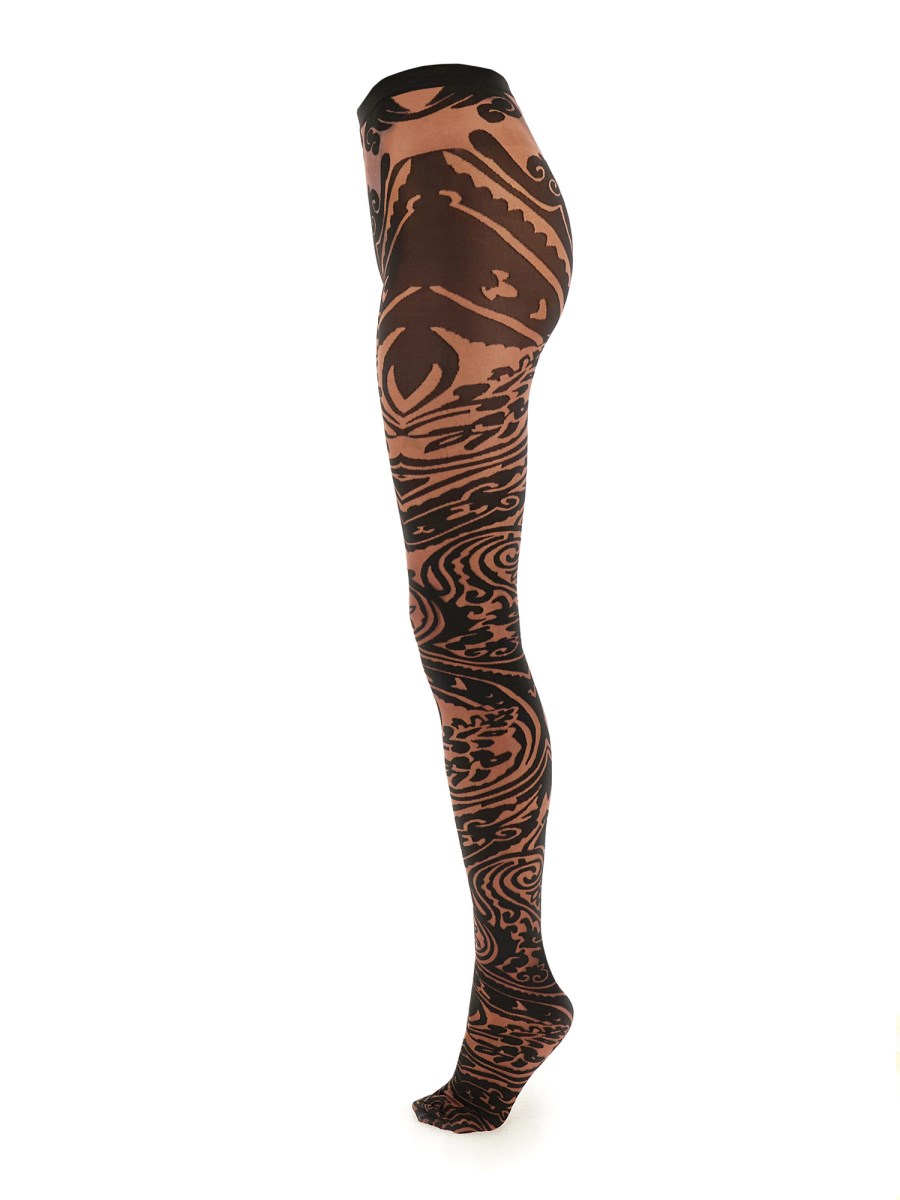 ETRO X WOLFORD COLLANT ETRO X WOLFORD IN NYLON CON MOTIVO PAISLEY TATTOO Promozione Limitata