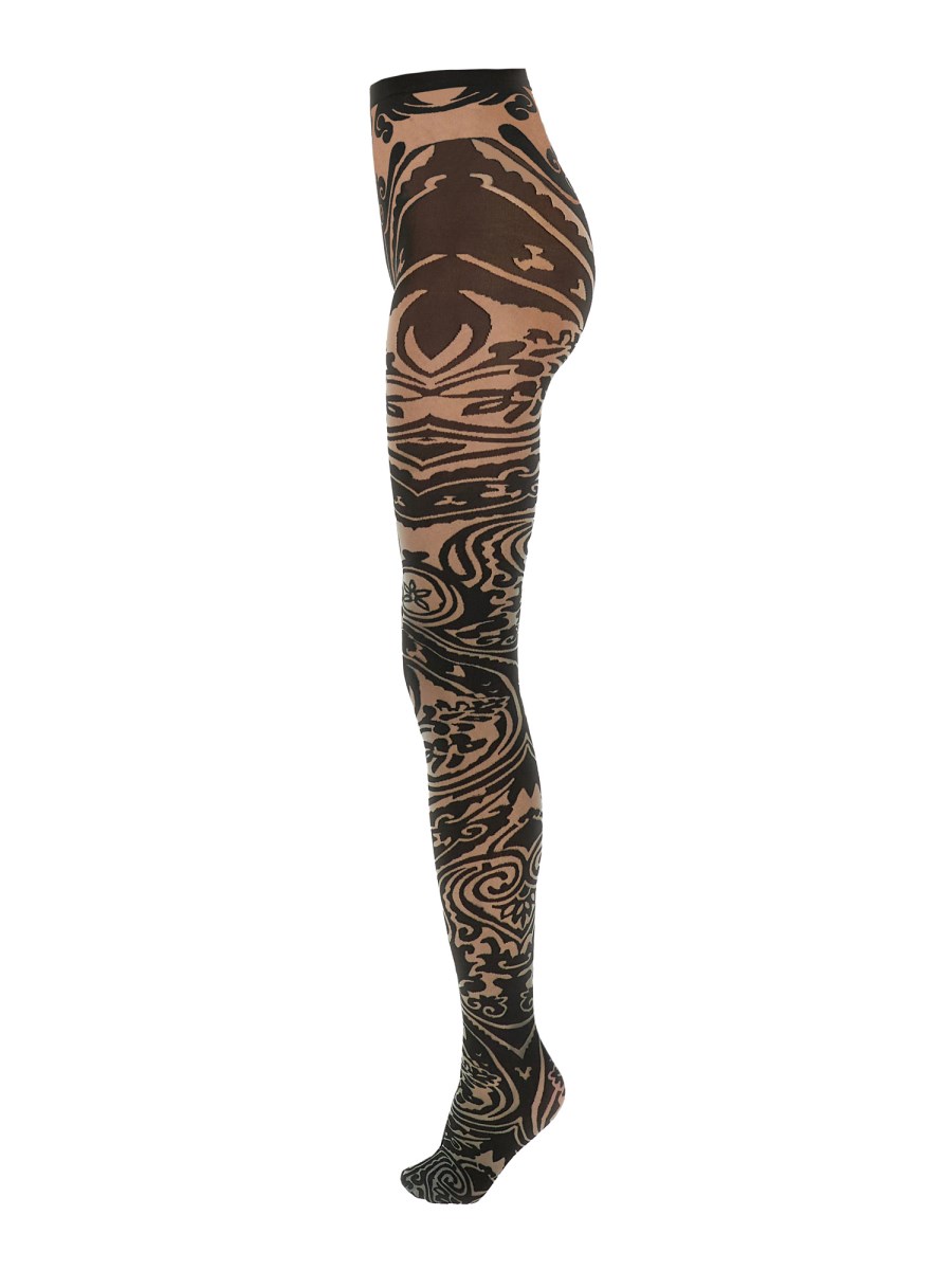 ETRO X WOLFORD COLLANT ETRO X WOLFORD IN NYLON CON MOTIVO PAISLEY TATTOO Fino Al -60%
