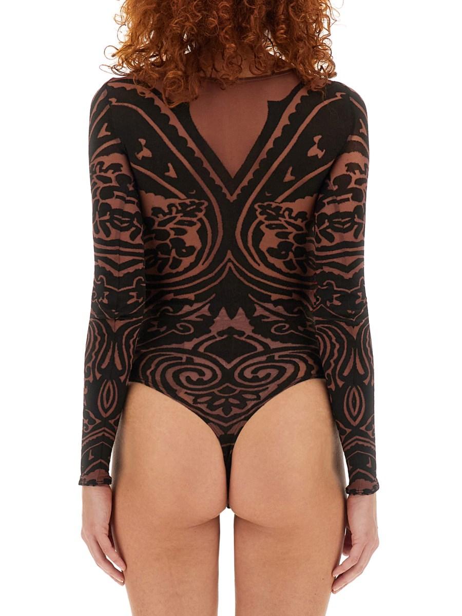 ETRO X WOLFORD BODY ETRO X WOLFORD IN NYLON CON MOTIVO PAISLEY TATTOO Affare Del Giorno