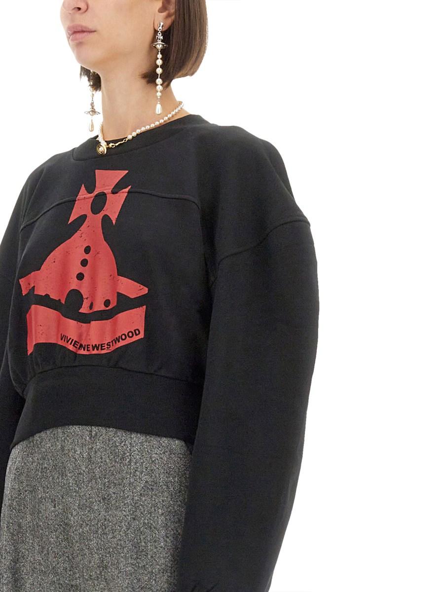 VIVIENNE WESTWOOD FELPA CON STAMPA ORB IN JERSEY DI COTONE Negozio