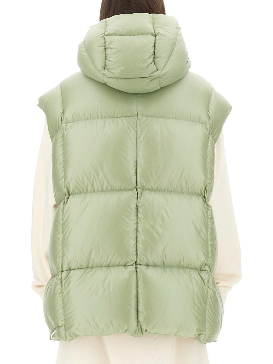 JIL SANDER GILET CON LOGO IN NYLON Nuova