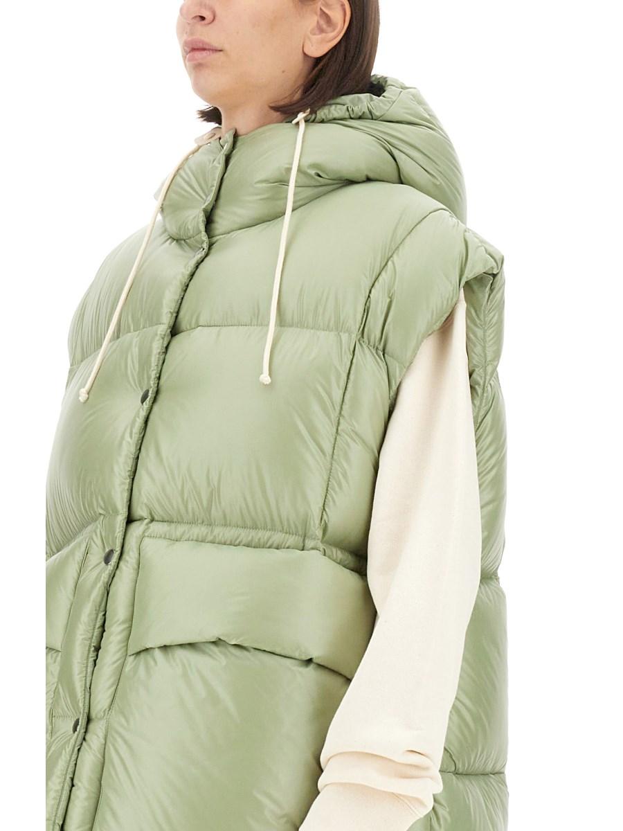 JIL SANDER GILET CON LOGO IN NYLON Nuova